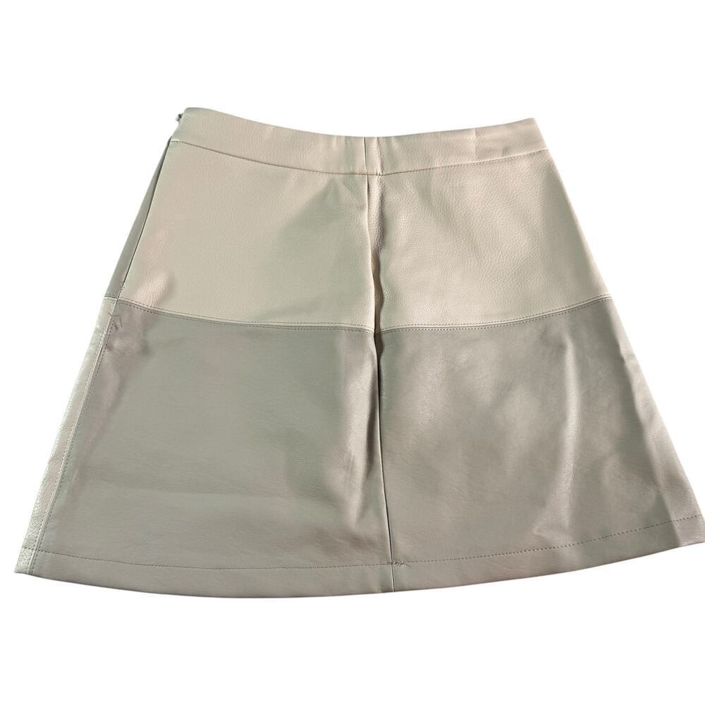 BB Dakota Faux Leather Mini Skirt Womens 6 Cream Steve Madden A Line